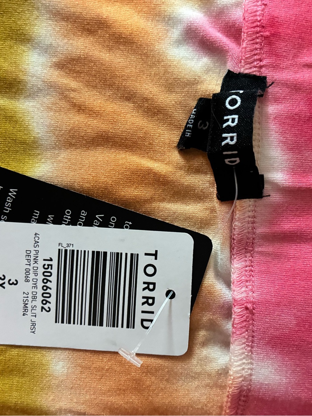 🔥NWT Torrid Tie-Dye Midi Skirt in Pink, Peach & Olive - Picture 3 of 3
